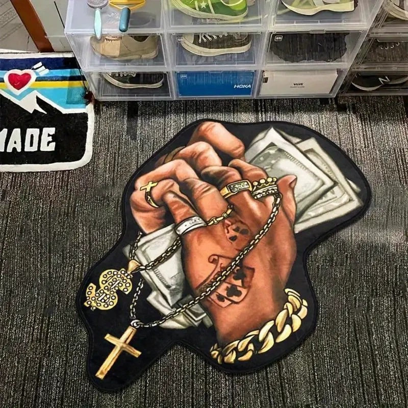 Dollars Rich Floor Mat  Creative Dollars Rich Floor Mat  Irregular Money Rug Funny Money Shaped Carpet Home Decor Bedroom Mat Hallway Balcony Entrance Doormat