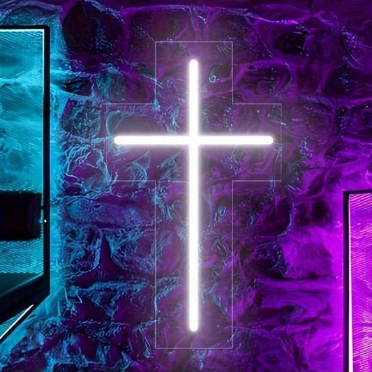 Neon Cross Glowing Ambience Light