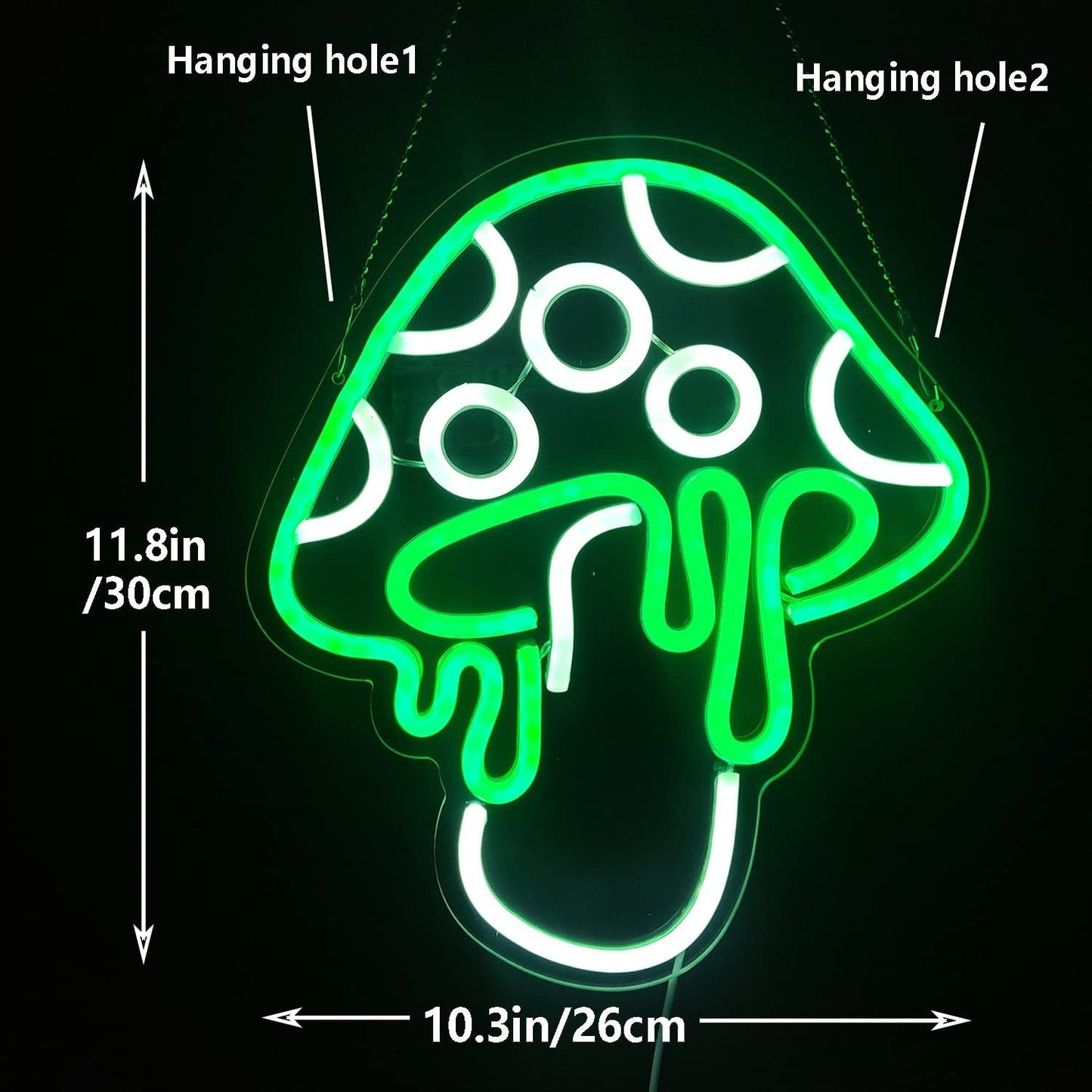 Led Neon Backboard Green Mushroom Transparent Acrylic Neon Decoration Festival Ambience Light