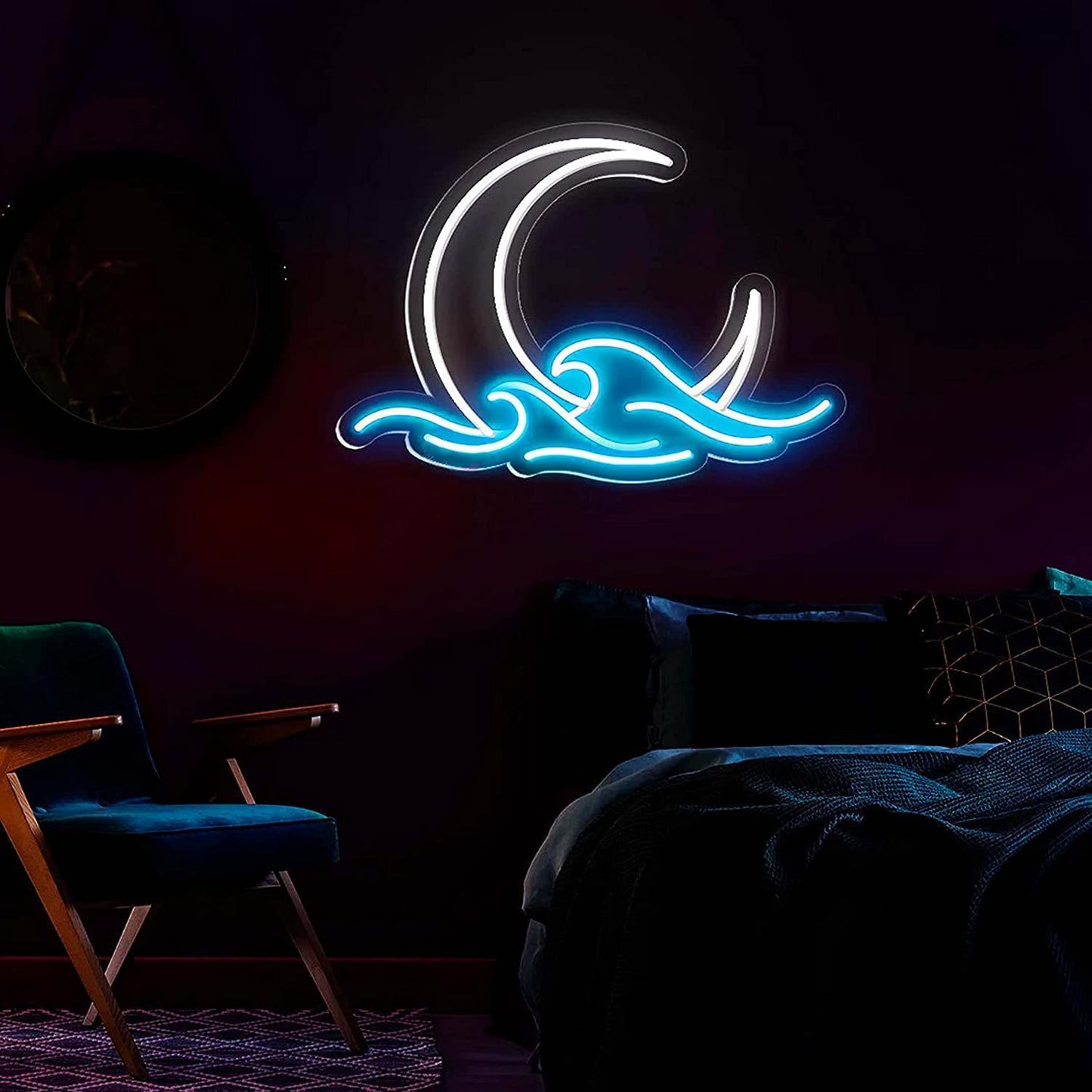 Bedroom Neon Moon Children's Room Decoration Small Night Lamp Warm Birthday Gift