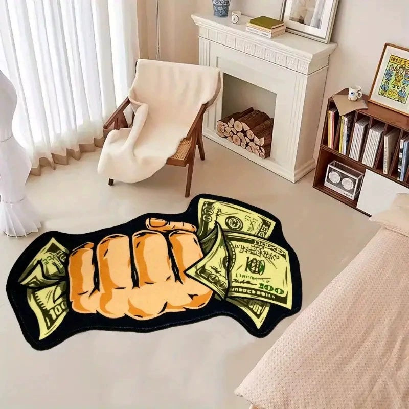 Dollars Rich Floor Mat  Creative Dollars Rich Floor Mat  Irregular Money Rug Funny Money Shaped Carpet Home Decor Bedroom Mat Hallway Balcony Entrance Doormat
