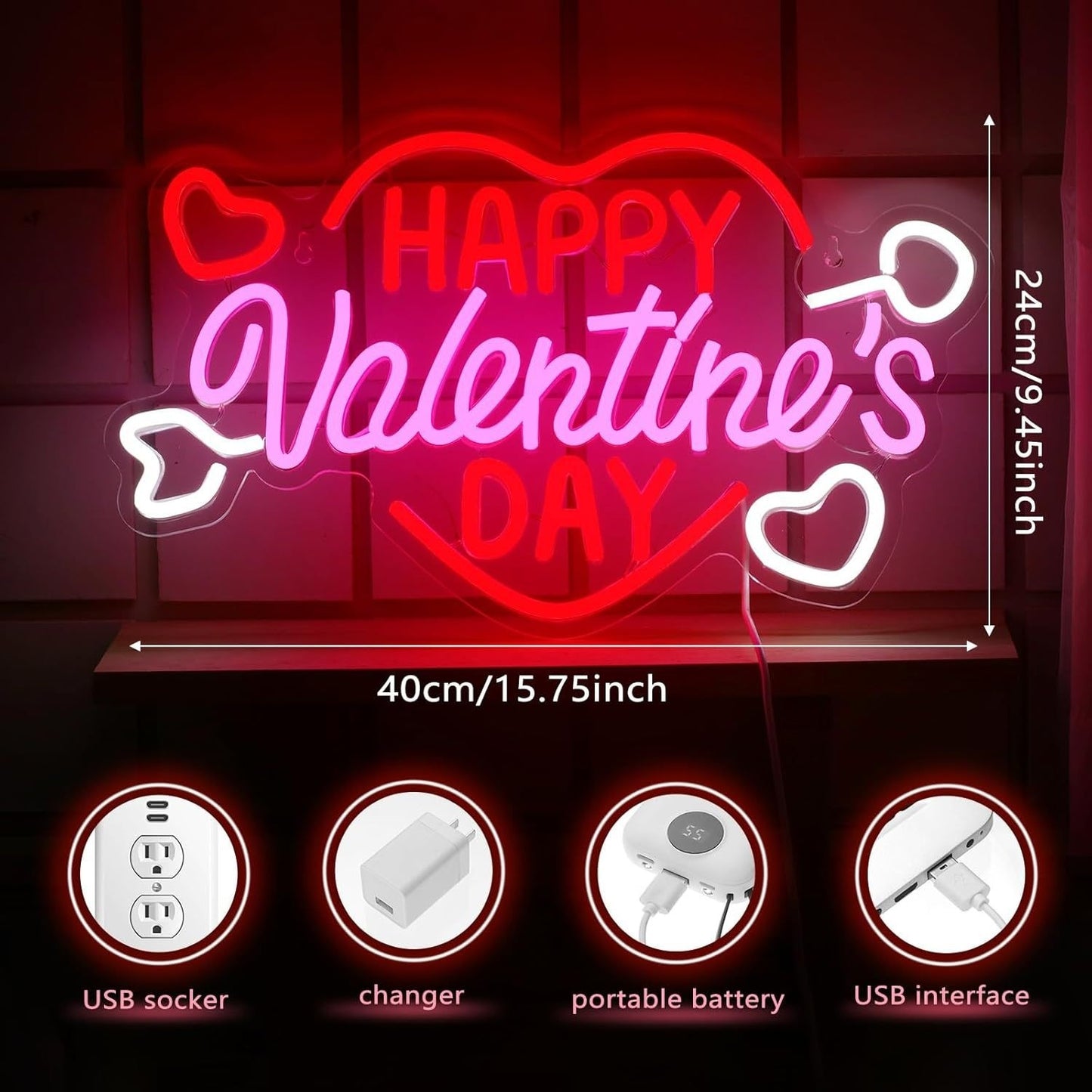 Neon Lights Valentine's Day Party Layout LED Luminous Characters Light Signs Neon Lights